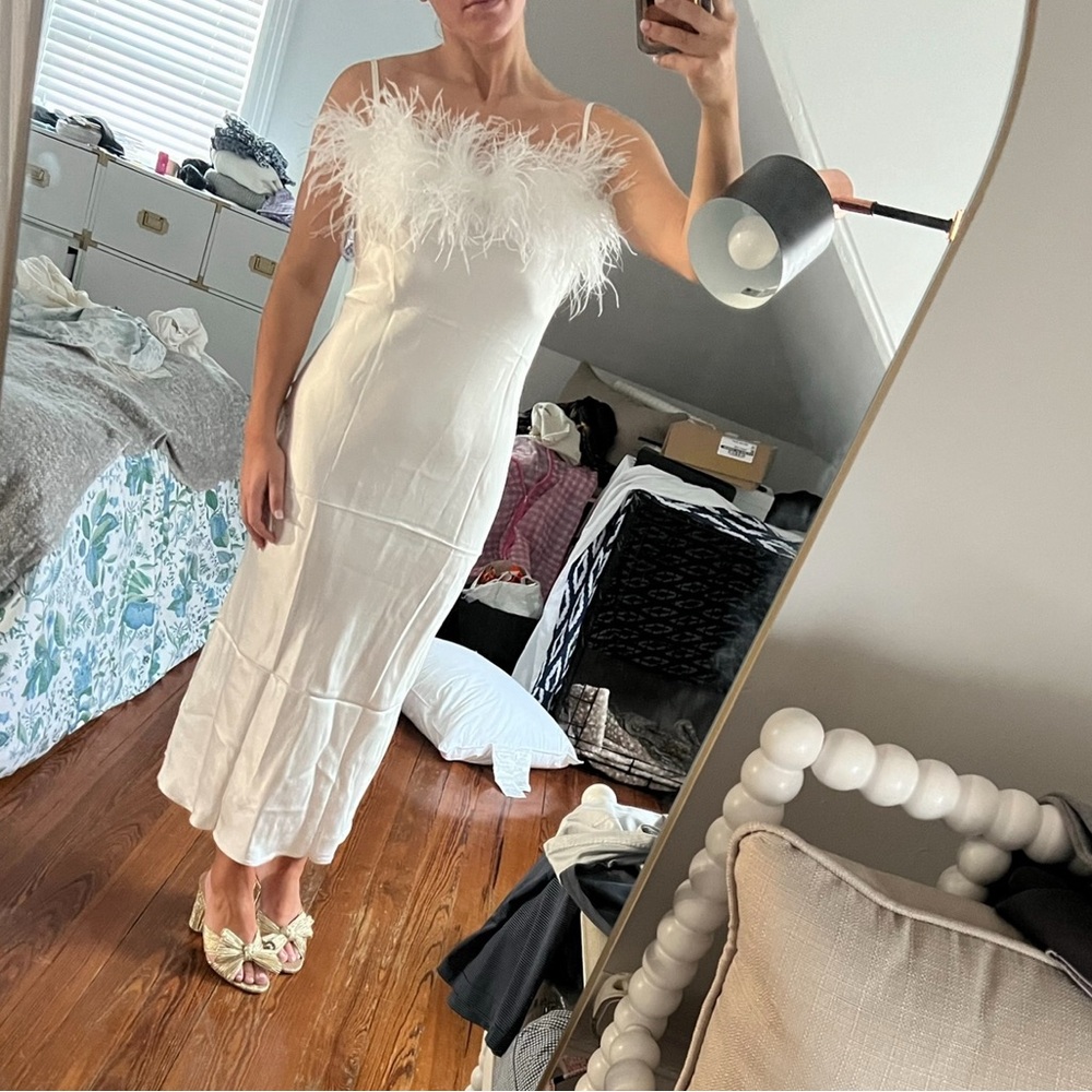 Sleeper Boheme Slip Dress with feathers - size XS extra small - new with tags - Picture 12 of 13
